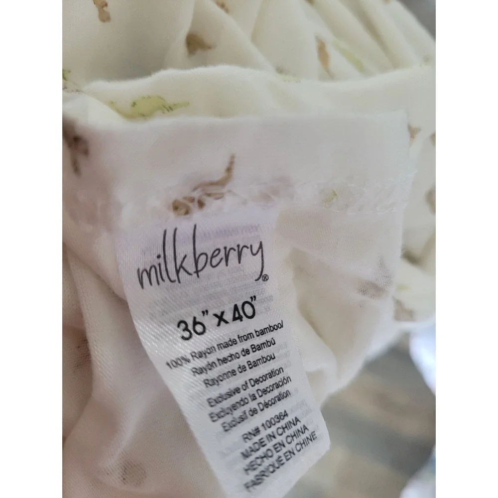 Milkberry Bamboo Rayon Swaddle Blanket Set Floral Dinosaur 36x40 x2 #7